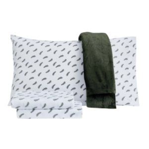 *SALE* Holiday Microfiber 4 Pc Twin Sheet Set with Throw Bedding 7331